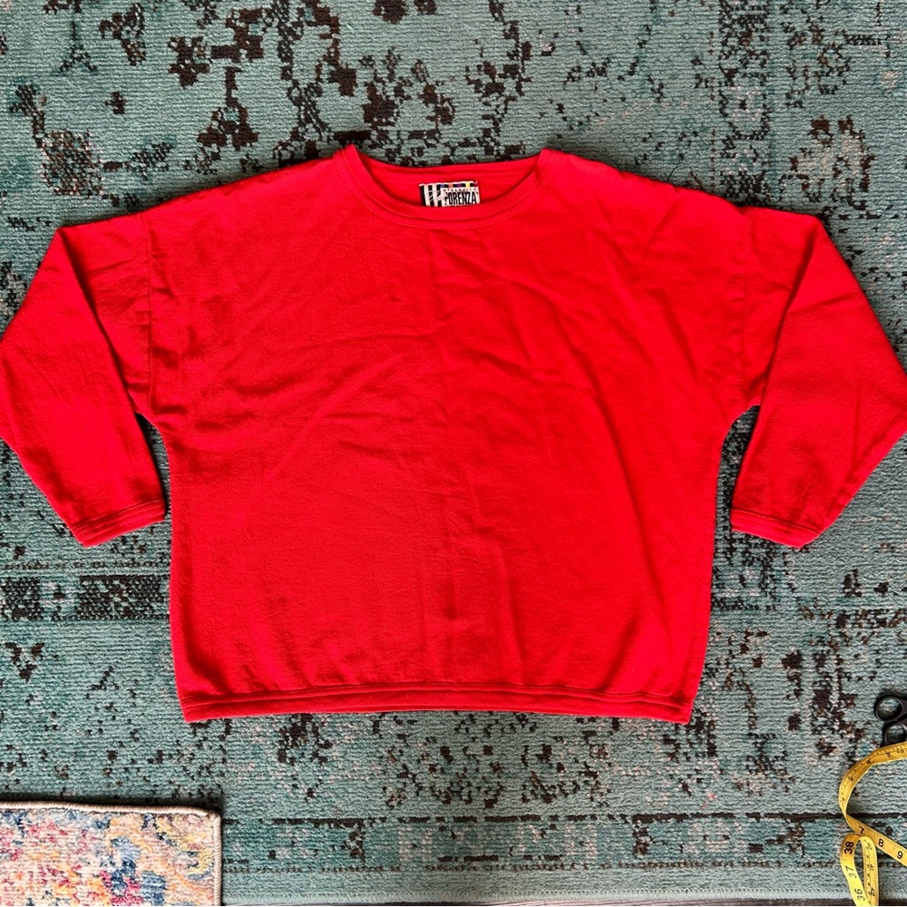 Vintage Forenza Ladies Long Sleeve Top 80s Red - Picture 5 of 6